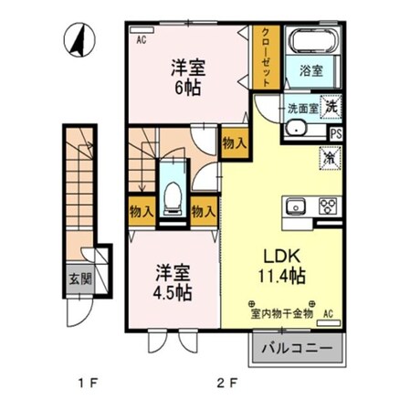 メゾンド・アイＡ（美茂呂町）の物件間取画像